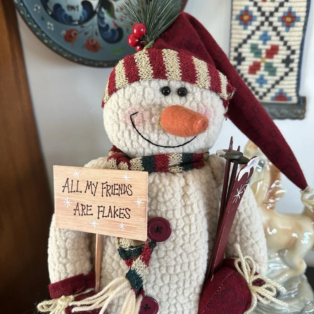 VTG Standing Country Rustic Snowman 